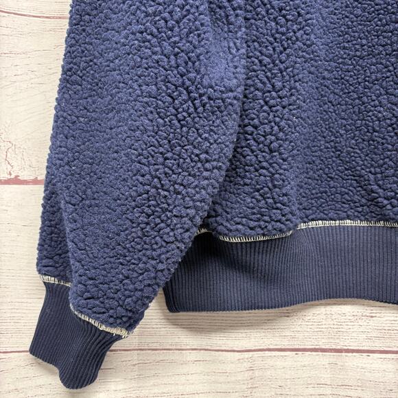 JW Anderson UNIQLO Blue Reversible Sherpa Fleece Crew Neck Sweatshirt Size M - Picture 7 of 11
